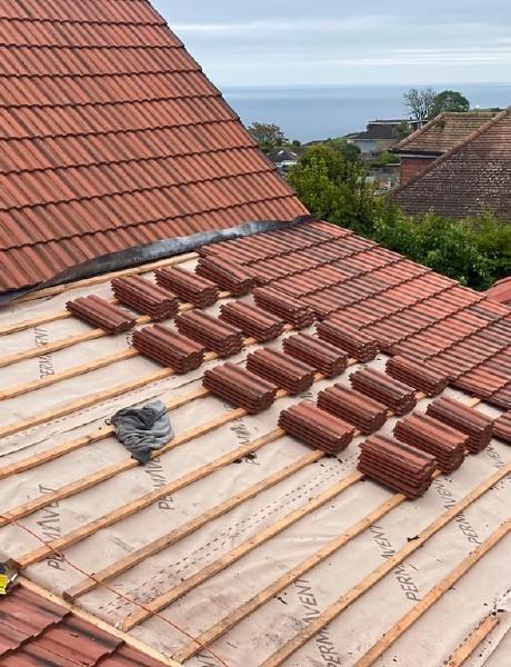 Pitch slate roofing project in South Devon