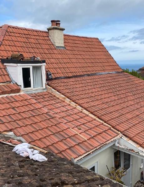 Pitch tile roofing project in South Devon