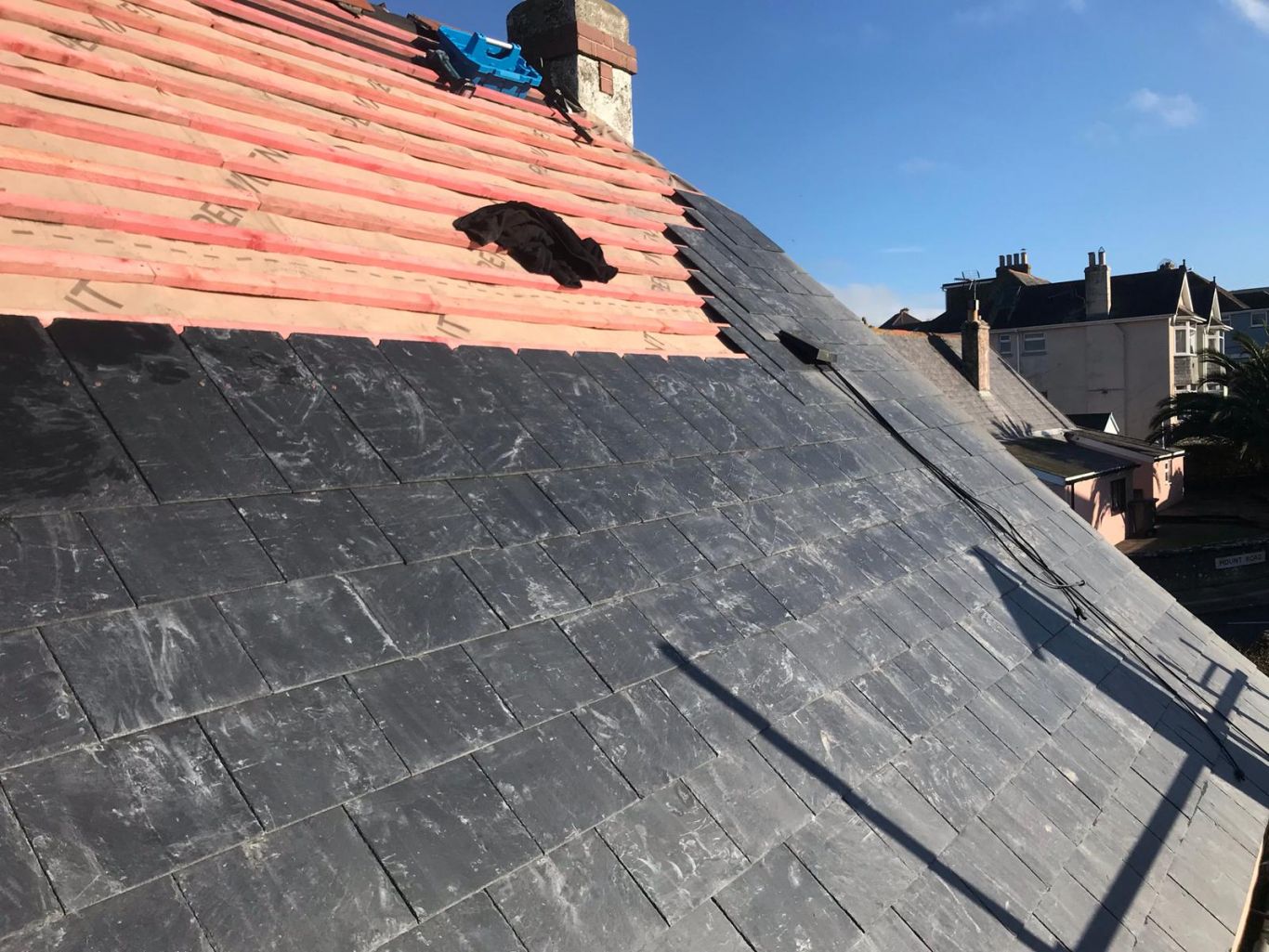 Pitch slate roofing in South Devon