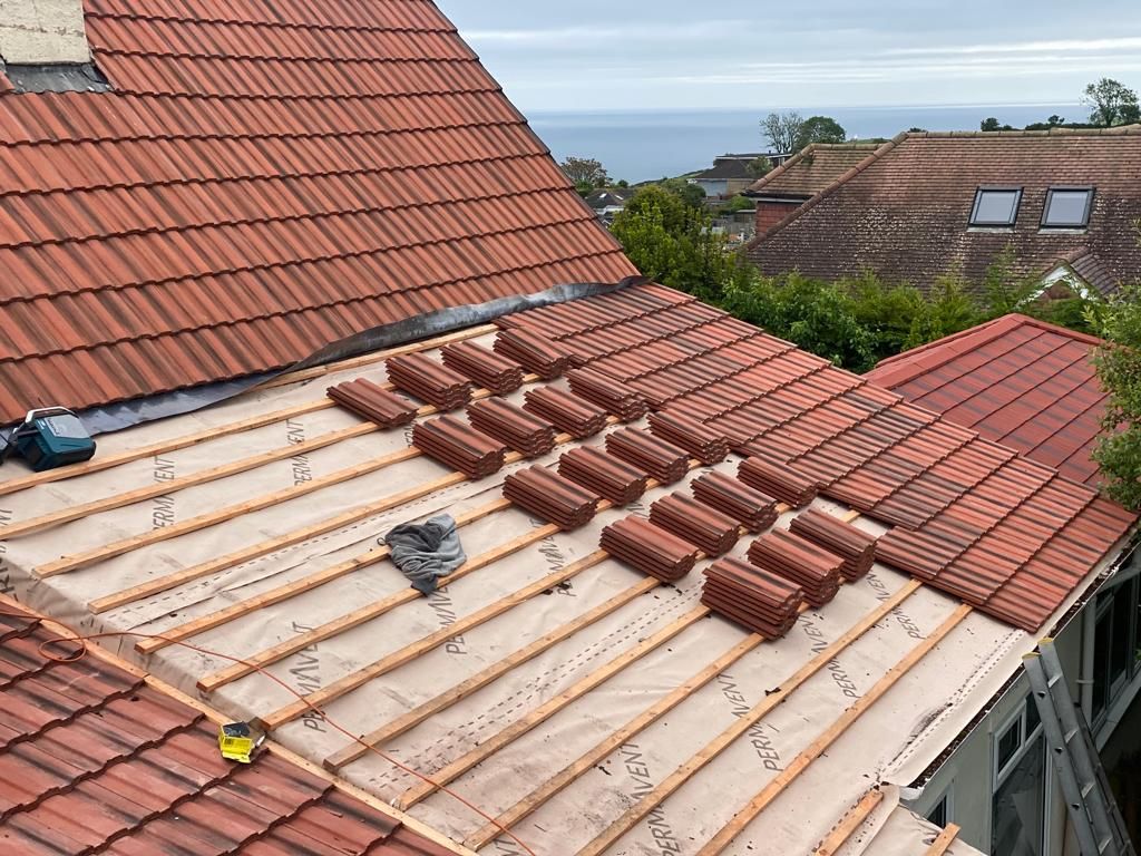 Pitch tile roofing in South Devon